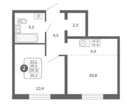 Продаётся 2-к квартира, 39.3 м - Фото 0
