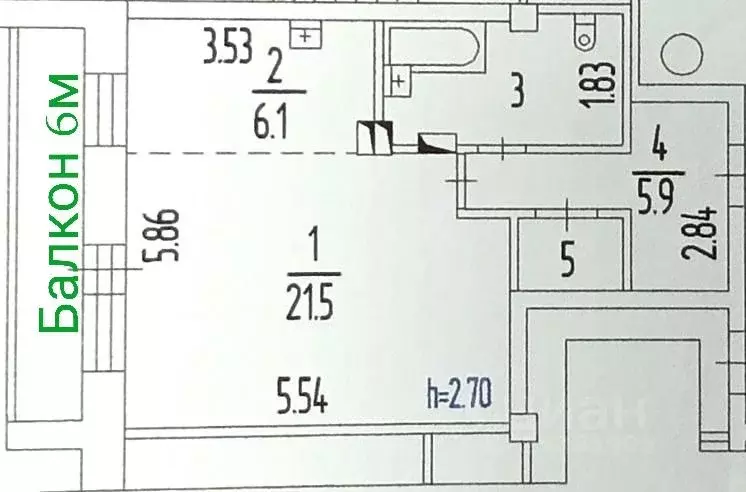 Студия Пермский край, Пермь ул. Александра Щербакова, 43а (40.4 м) - Фото 1