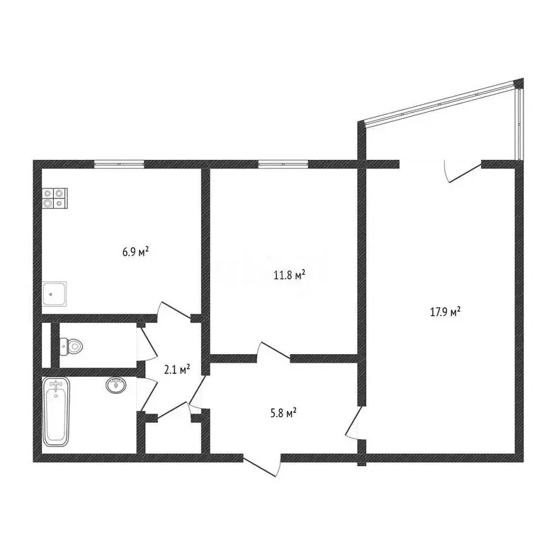 2-комнатная квартира: Черкесск, улица Космонавтов, 13 (49.5 м) - Фото 1