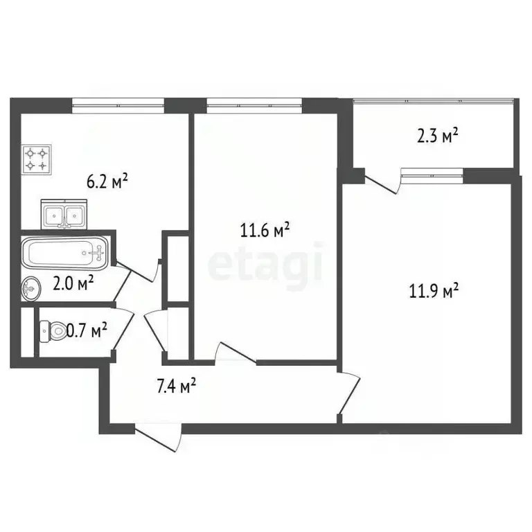2-к кв. Санкт-Петербург Ленинский просп., 117К2 (43.1 м) - Фото 2