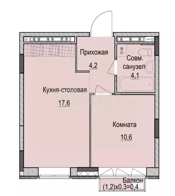 1-к кв. Татарстан, Казань Ферма-2 жилмассив,  (36.9 м) - Фото 1