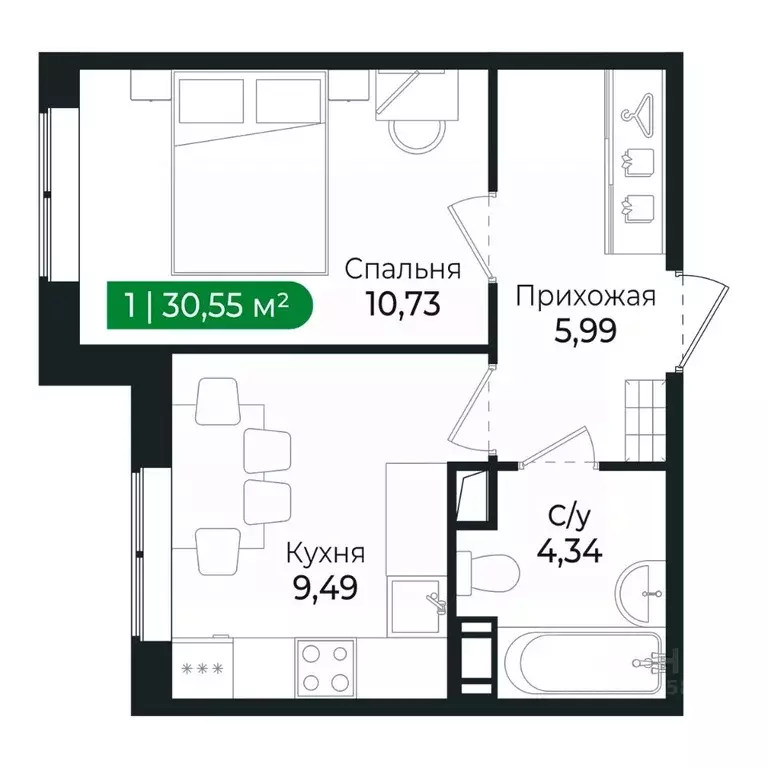 1-к кв. Ленинградская область, Сертолово Всеволожский район, ... - Фото 1