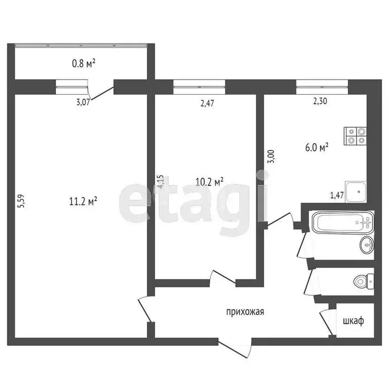 2-комнатная квартира: Осташков, улица Шевчука, 9 (49 м) - Фото 1