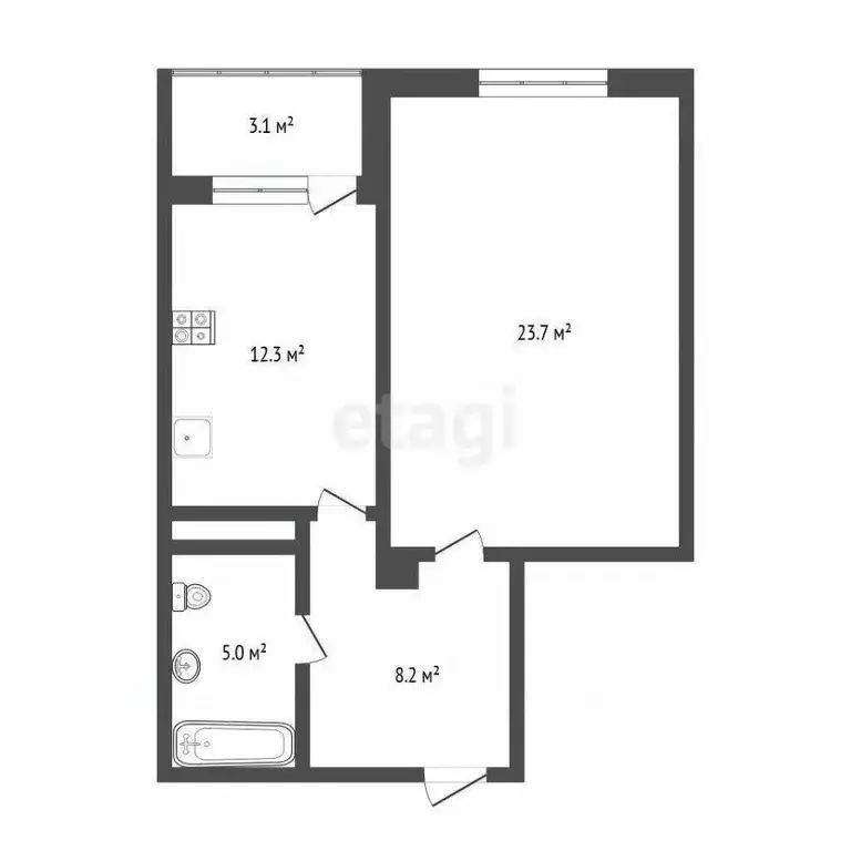 1-к кв. Тюменская область, Тюмень Широтная ул., 193 (49.9 м) - Фото 2