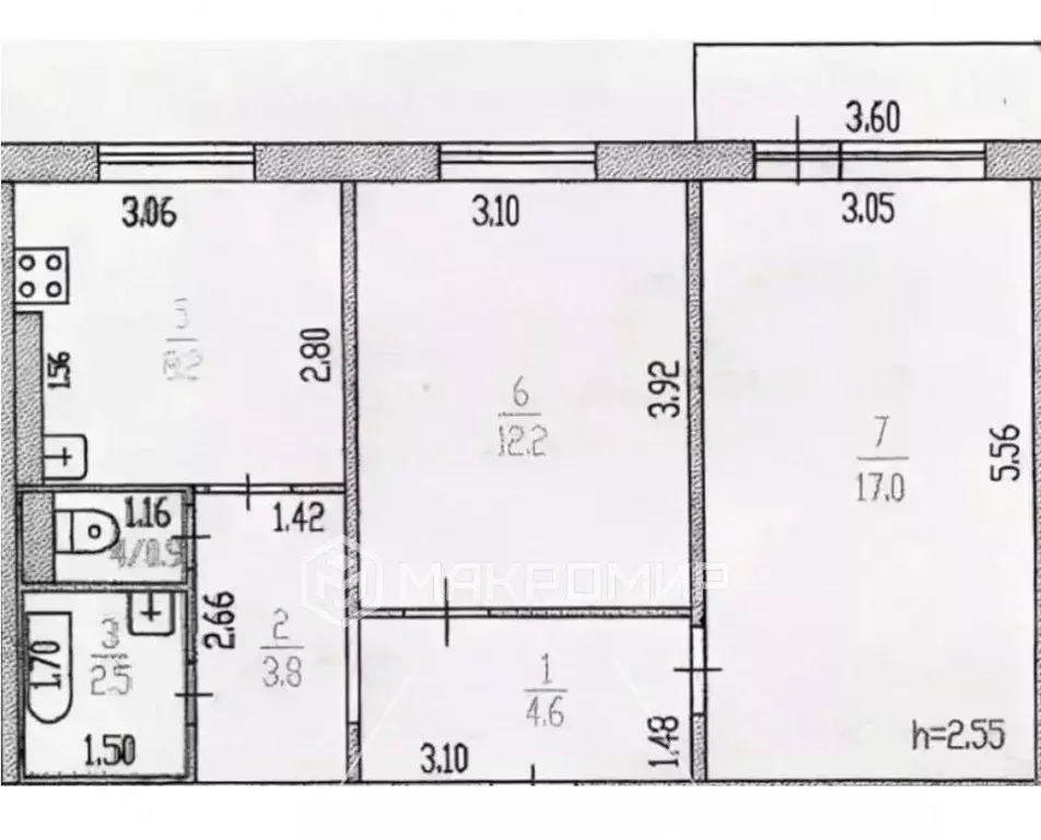 2-к кв. Орловская область, Орел ул. Металлургов, 54 (50.1 м) - Фото 1