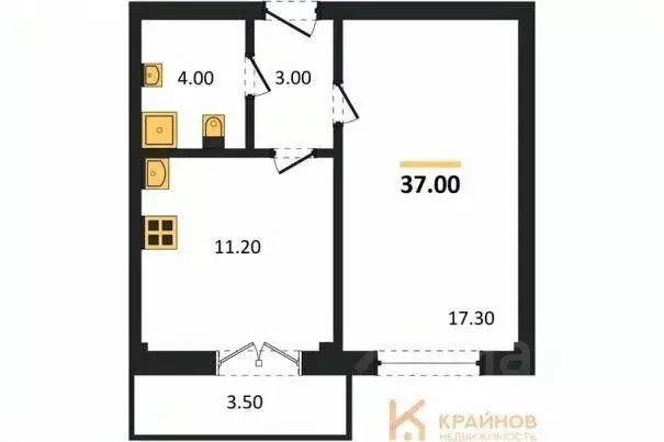 1-к кв. Воронежская область, Воронеж Цимлянская ул., 10В (37.0 м) - Фото 0