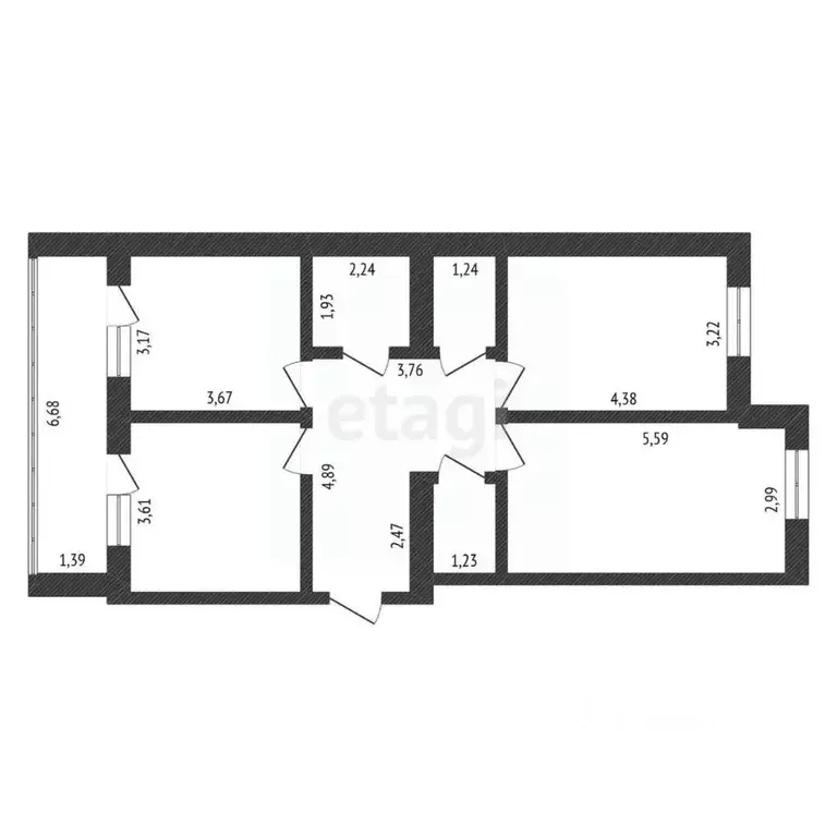 3-к кв. Амурская область, Благовещенск ул. Островского, 110 (78.2 м) - Фото 1