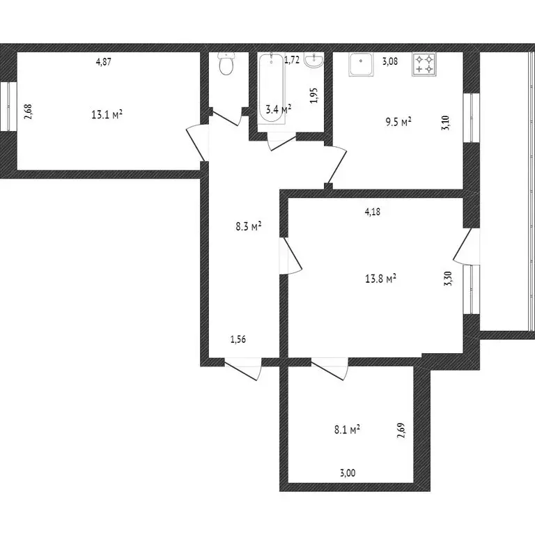 3-комнатная квартира: Кемерово, улица Дружбы, 35 (88.2 м) - Фото 0