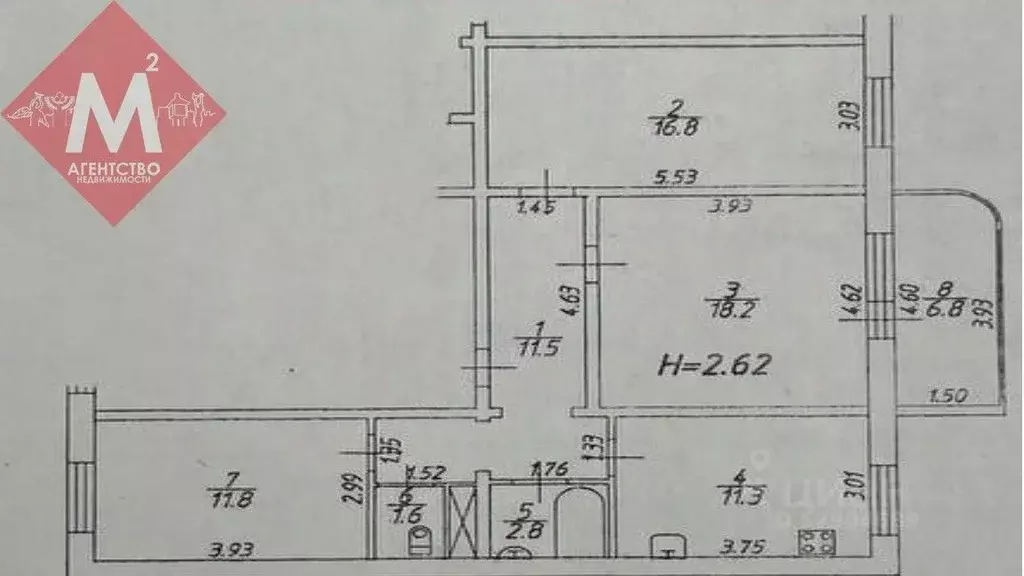 3-к кв. Ханты-Мансийский АО, Нягань 4-й мкр, 24 (74.0 м) - Фото 1