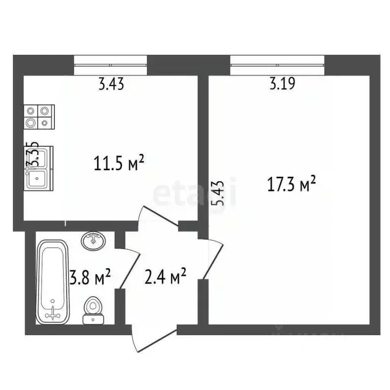 1-к кв. Ханты-Мансийский АО, Сургут ул. Маяковского, 18 (35.0 м) - Фото 2