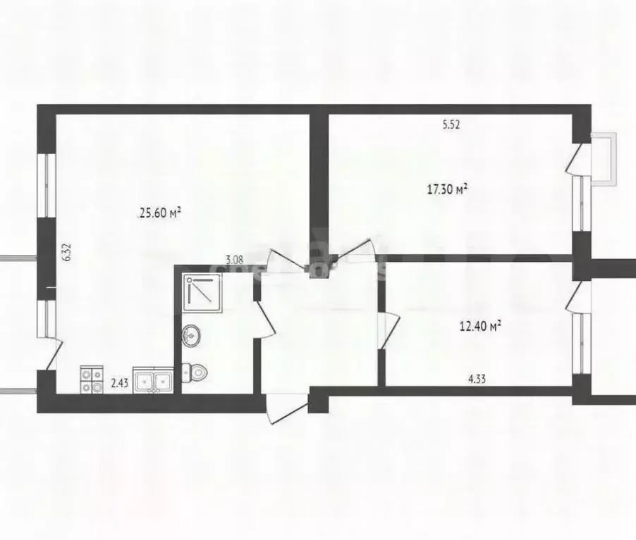 3-к кв. Севастополь ул. Павла Корчагина, 56 (69.2 м) - Фото 2
