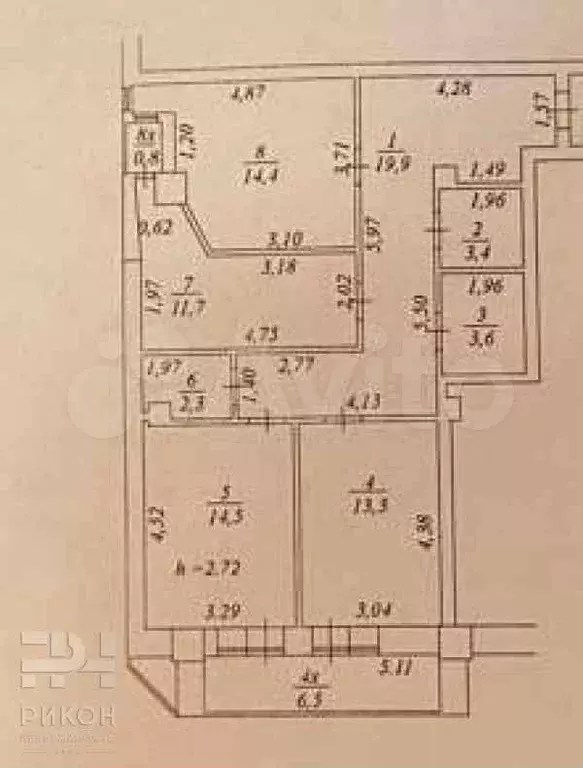 3-к. квартира, 90 м, 2/19 эт. - Фото 0