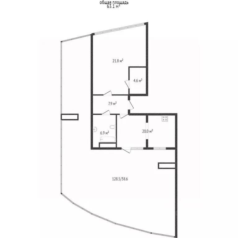 2-к кв. Ямало-Ненецкий АО, Пуровский район, Уренгой пгт, 5-й мкр 51 ... - Фото 2