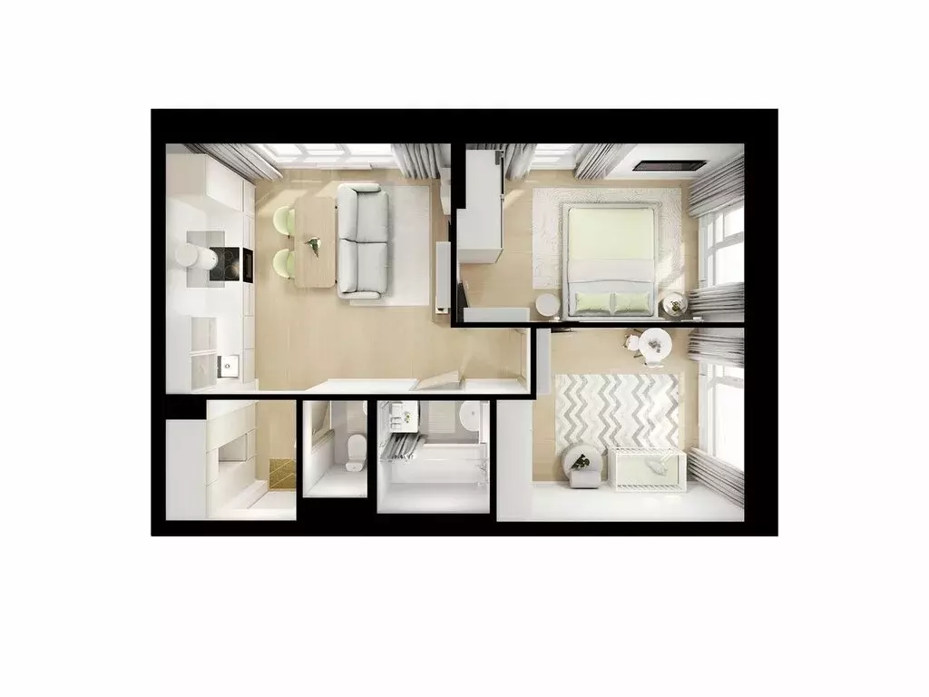 2-комнатная квартира: Мытищи, ЖК Ярославский Квартал, 2.5 (49.4 м) - Фото 1