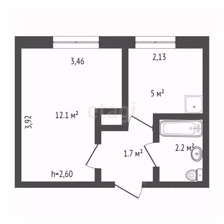 1-к кв. Брянская область, Брянск ул. Вали Сафроновой, 73 (21.6 м) - Фото 1