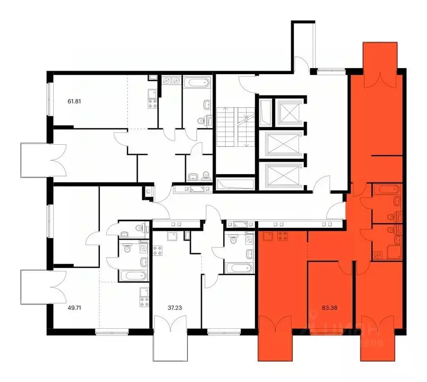 3-к кв. Москва Грин Парк жилой комплекс, 8 (83.38 м) - Фото 1