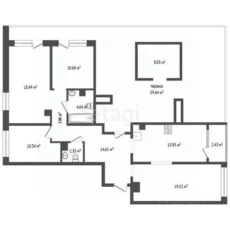 4-к кв. Тюменская область, Тюмень ул. Анатолия Клиндюка, 3 (99.0 м) - Фото 2