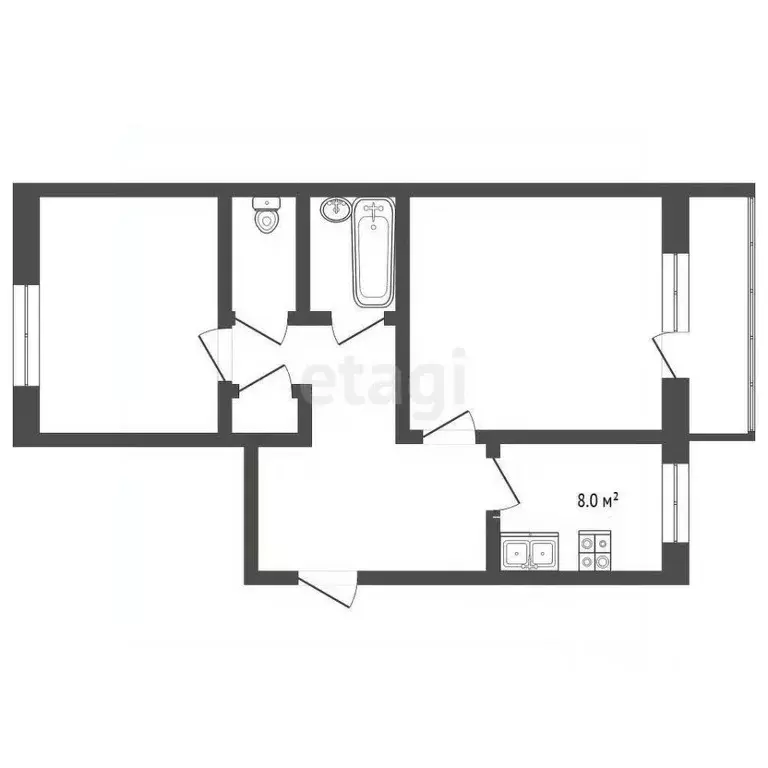2-к кв. Вологодская область, Вологда ул. Ударников, 19А (54.2 м) - Фото 2