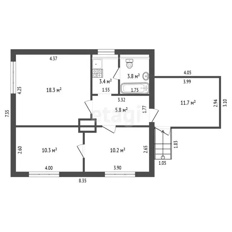 Дом в Омск, микрорайон Городок Нефтяников, Школьный переулок (60 м) - Фото 2