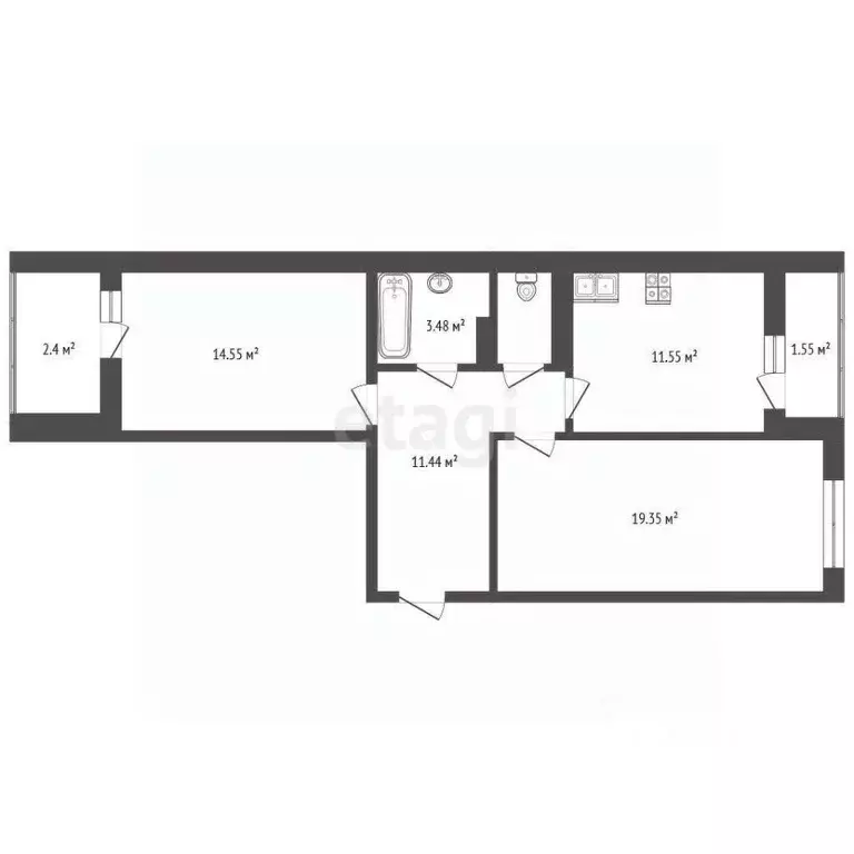 3-к кв. Ярославская область, Ярославль ул. Свободы, 58 (64.0 м) - Фото 1