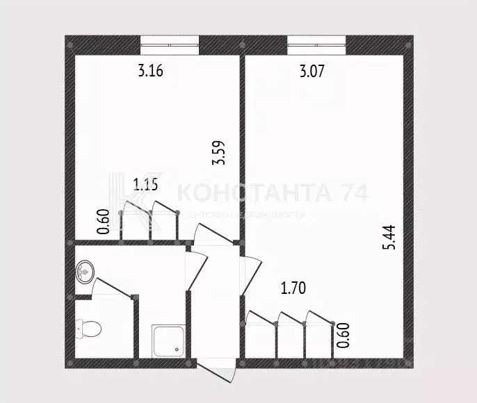 Комната Челябинская область, Миасс ул. Вернадского, 5 (27.0 м) - Фото 1