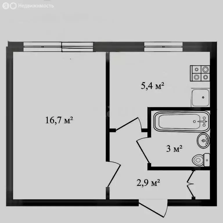 1-комнатная квартира: Кимовский район, рабочий посёлок Епифань, ... - Фото 1