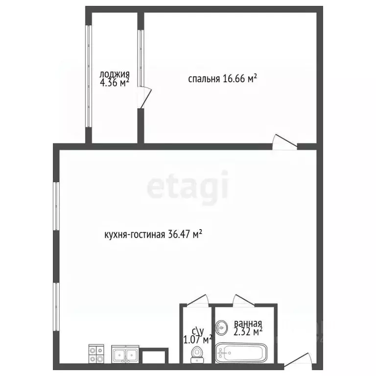 2-к кв. Санкт-Петербург ул. Передовиков, 7 (57.0 м) - Фото 1