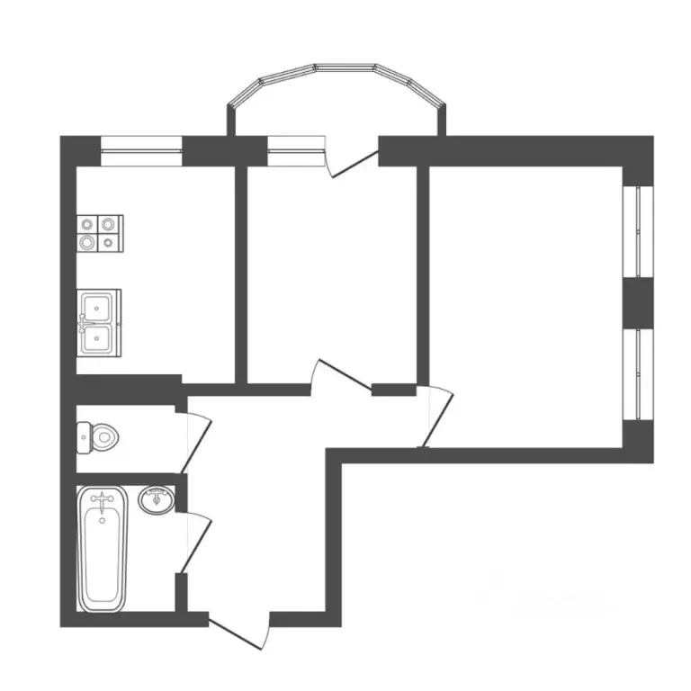 2-к кв. Тюменская область, Тюмень Антипино мкр, ул. Беловежская, 19к1 ... - Фото 2