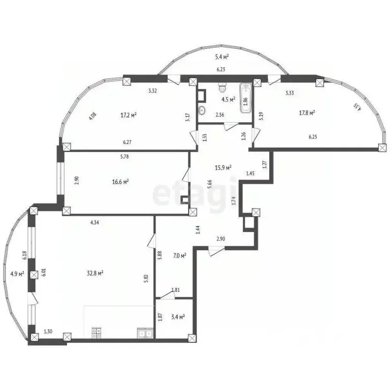 3-к кв. Ставропольский край, Пятигорск Огородная ул. (115.0 м) - Фото 1