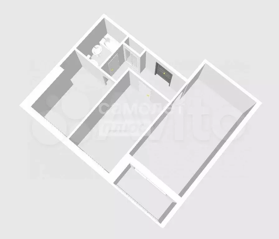 2-к. квартира, 47,5 м, 6/9 эт. - Фото 1