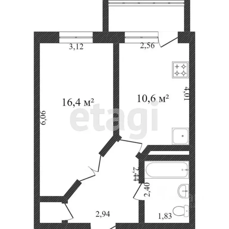 1-к кв. Белгородская область, Белгородский район, Дубовское с/пос, ... - Фото 2