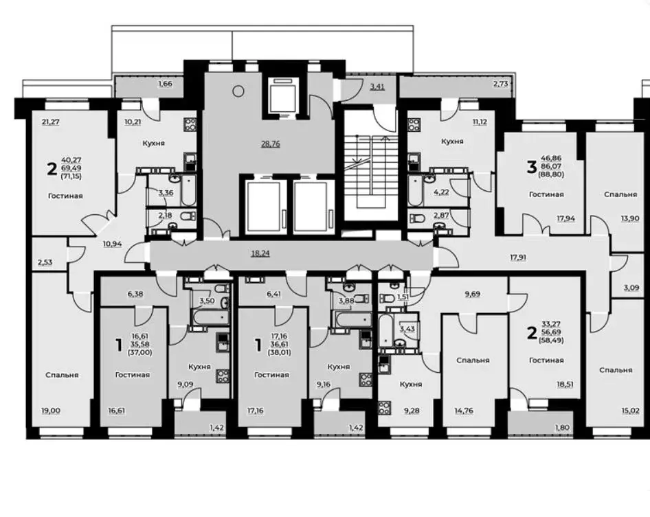 3-к кв. Ярославская область, Ярославль Красноборская ул., 38к3 (88.59 ... - Фото 2