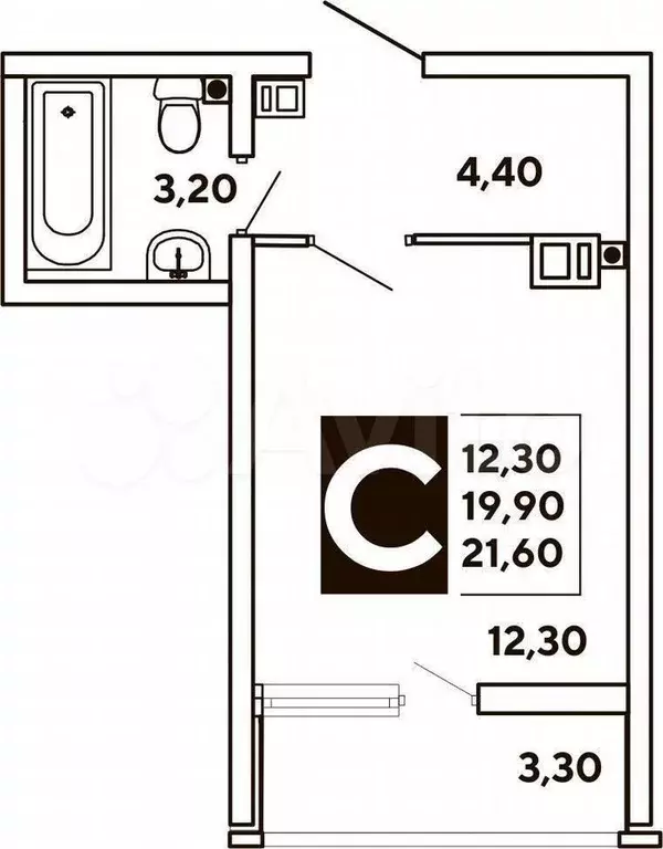 Квартира-студия, 19,8 м, 13/16 эт. - Фото 0