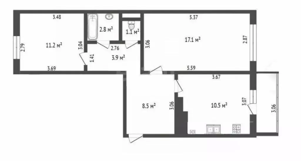 2-комнатная квартира: Кострома, Даремская улица, 5 (55 м) - Фото 1