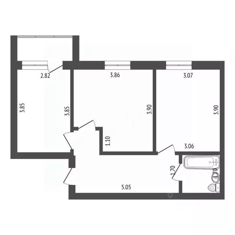 2-к кв. Вологодская область, пос. Майский ул. Северная, 26 (49.5 м) - Фото 2