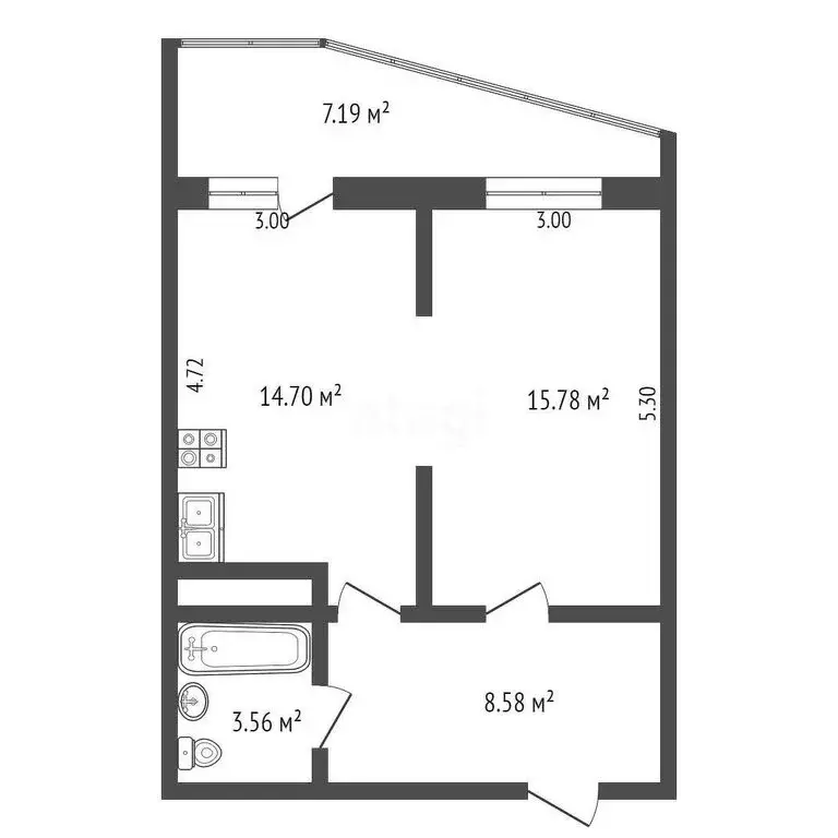 1-комнатная квартира: Краснодар, Воронежская улица, 47Б (42.5 м) - Фото 0