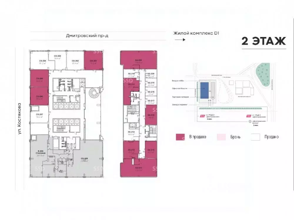 Торговая площадь в Москва Дмитровский проезд, вл1Г (56 м) - Фото 2