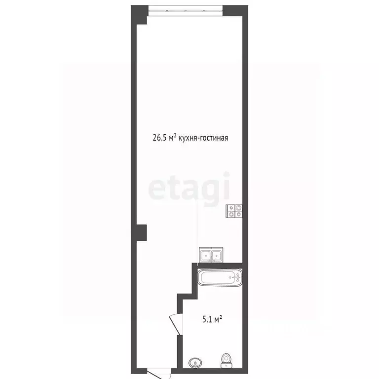 Студия Крым, Ялта ул. Киевская, 44 (31.6 м) - Фото 1