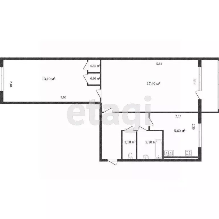 2-к кв. Хабаровский край, Хабаровск Южный мкр, ул. Ворошилова, 24 ... - Фото 2