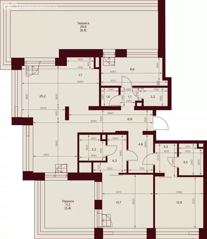 2-комнатная квартира: Москва, улица Серпуховский Вал, 7 (103.9 м) - Фото 2