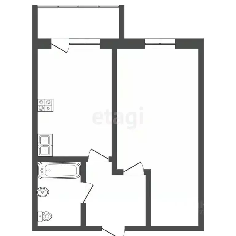 1-к кв. Саха (Якутия), Якутск Ильменская ул., 63/2 (32.3 м) - Фото 2