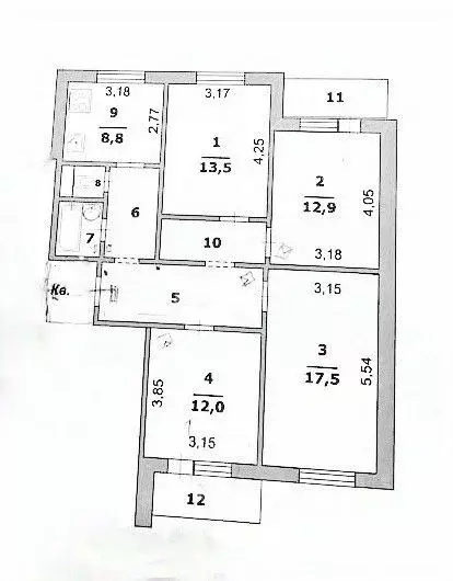 4-к кв. Белгородская область, Белгород ул. Щорса, 49 (84.1 м) - Фото 1