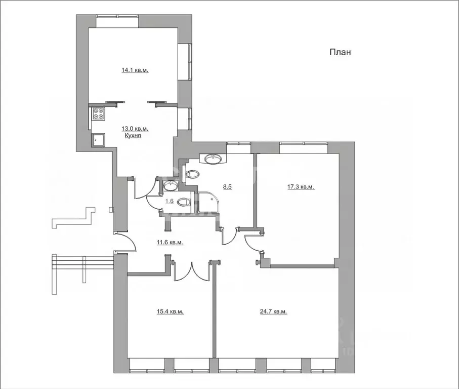 4-к кв. Москва Тверская ул., 6С3 (106.2 м) - Фото 2