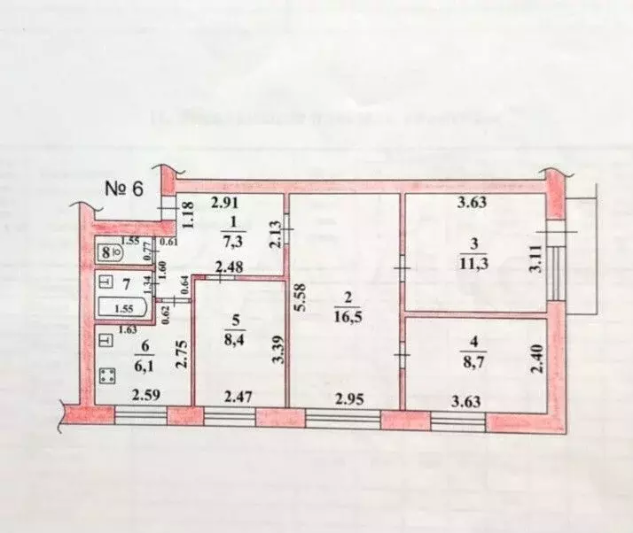 4-к. квартира, 61,6 м, 2/5 эт. - Фото 0