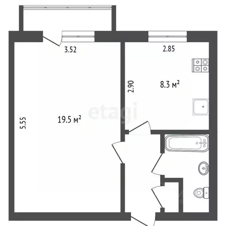 1-к кв. Москва Дмитровское ш., 65К2 (35.0 м) - Фото 2