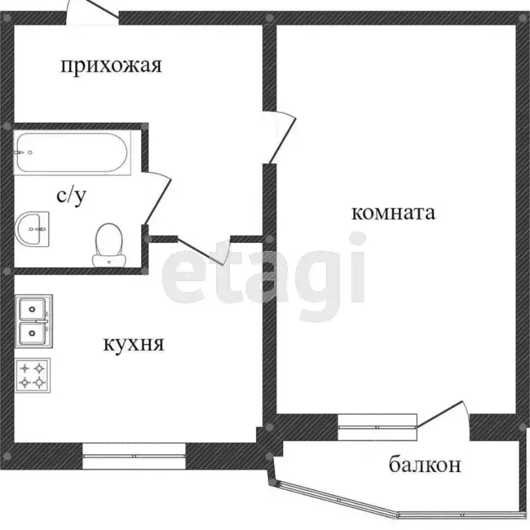 1-к кв. Ханты-Мансийский АО, Сургут просп. Мира, 36/2 (33.8 м) - Фото 1
