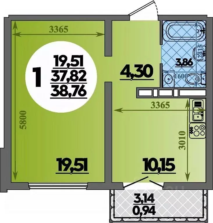 1-к кв. Краснодарский край, Новороссийск Город у Моря жилой комплекс ... - Фото 0