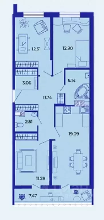 3-к кв. Брянская область, Брянск ул. Имени О.С. Визнюка, 18 (85.1 м) - Фото 1