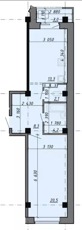 2-комнатная квартира: Абакан, улица Генерала Тихонова, 8 (48 м) - Фото 1