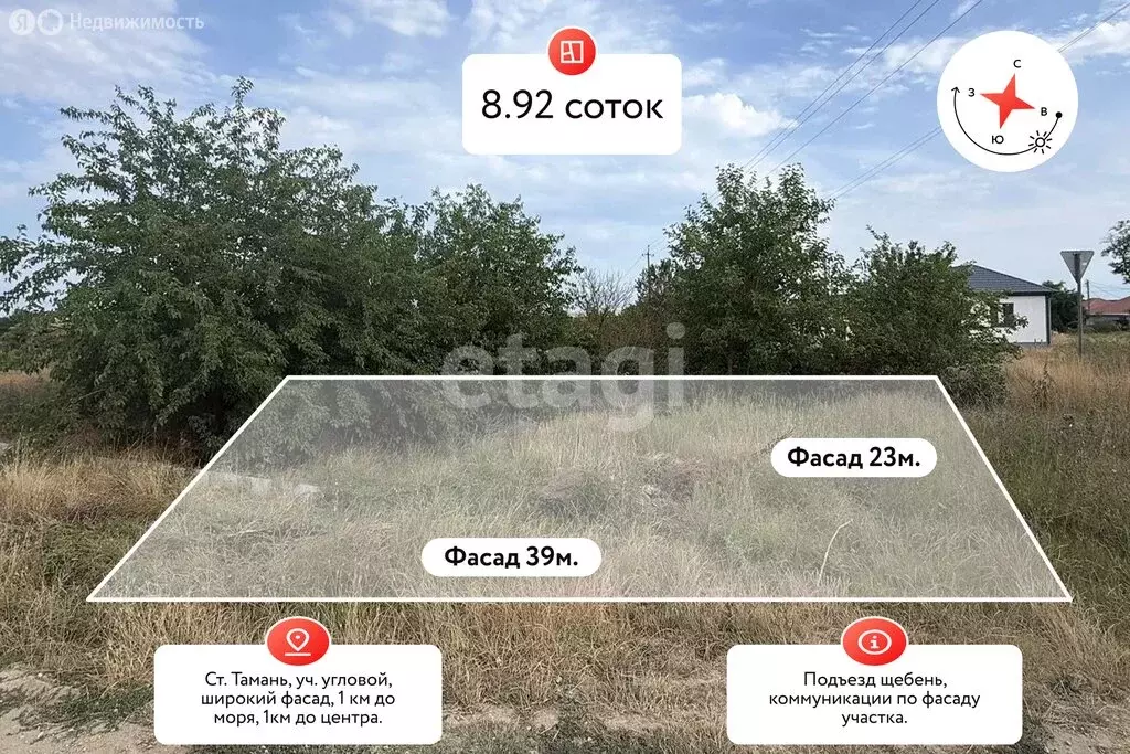 Участок в станица Тамань, Первомайская улица (9 м) - Фото 1